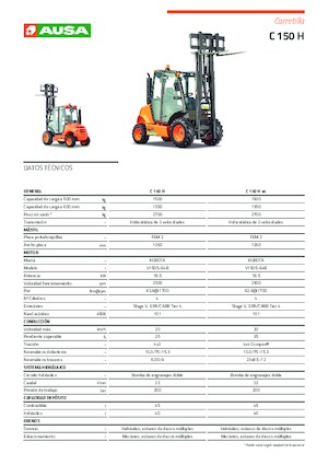 रफ टेरेन फोर्कलिफ्ट Ausa C 150 H x2