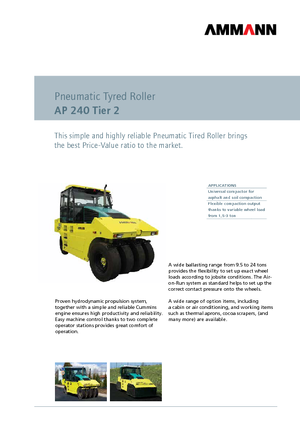 रबर-व्हील्ड रोलर Ammann AP 240 T2