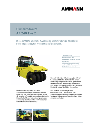 रबर-व्हील्ड रोलर Ammann AP 240 T2