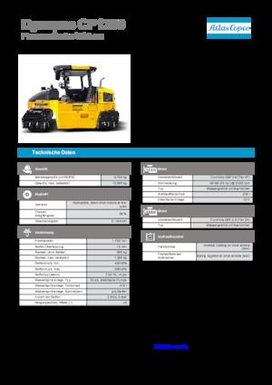रबर-व्हील्ड रोलर Dynapac CP 1200 