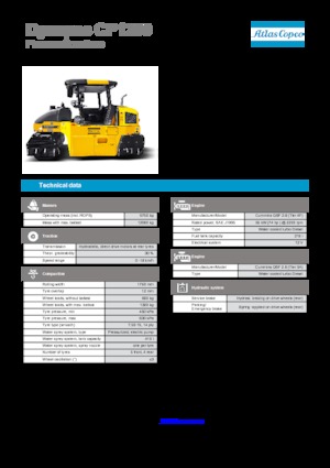 रबर-व्हील्ड रोलर Dynapac CP 1200 