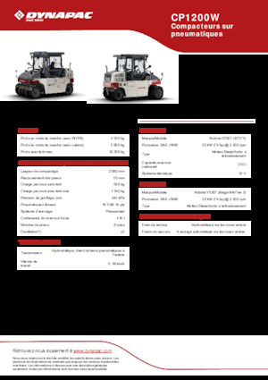 रबर-व्हील्ड रोलर Dynapac CP1200W