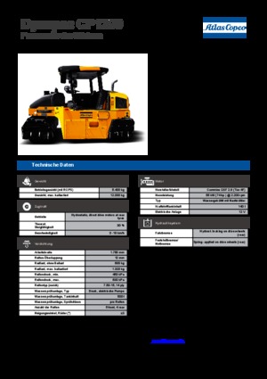रबर-व्हील्ड रोलर Dynapac CP 1200