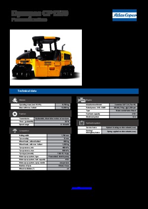 रबर-व्हील्ड रोलर Dynapac CP 1200
