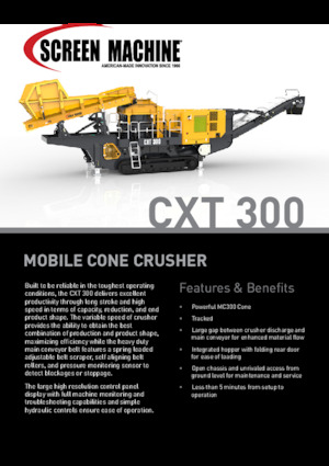 रबल रीसाइक्लिंग प्लांट Screen Machine Industries  CXT 300