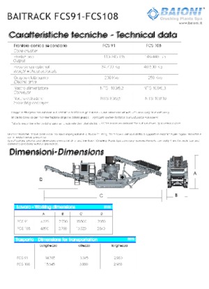 रबल रीसाइक्लिंग प्लांट Baioni FCS 91