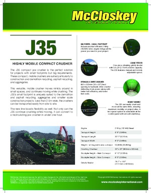 रबल रीसाइक्लिंग प्लांट McCloskey J35