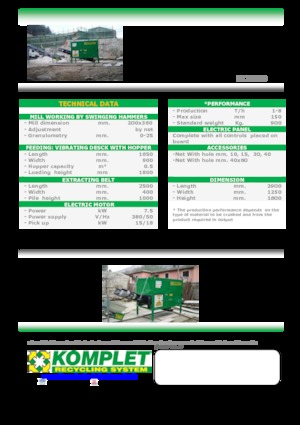 रबल रीसाइक्लिंग प्लांट Komplet M 2000