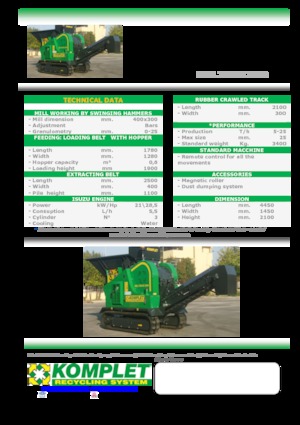 रबल रीसाइक्लिंग प्लांट Komplet MILL TRACK 5000