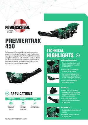 रबल रीसाइक्लिंग प्लांट Powerscreen Premiertrak 450