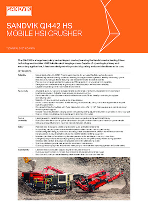 रबल रीसाइक्लिंग प्लांट Sandvik QI442 HS
