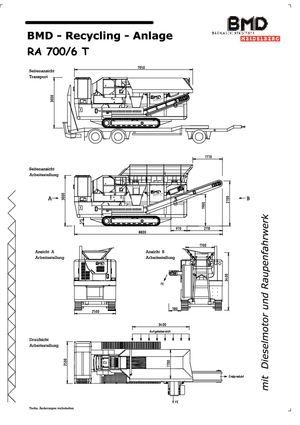 रबल रीसाइक्लिंग प्लांट BMD RA 700/6 T 
