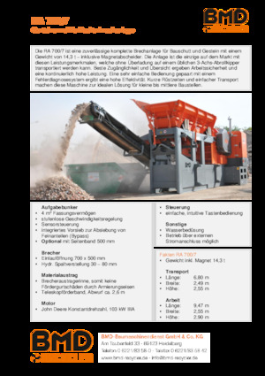रबल रीसाइक्लिंग प्लांट BMD RA 700/7