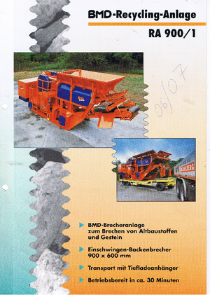 रबल रीसाइक्लिंग प्लांट BMD RA 900/1