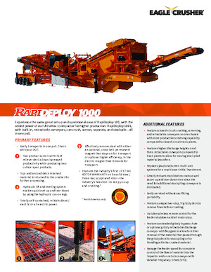 रबल रीसाइक्लिंग प्लांट Eagle Crusher RapiDeploy 1000