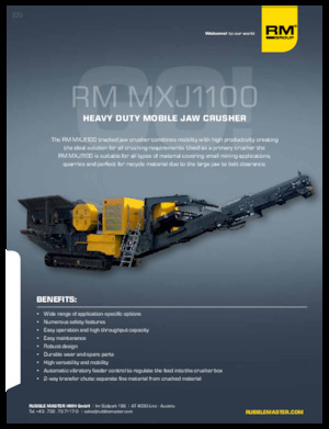 रबल रीसाइक्लिंग प्लांट Rubble Master RM MXJ1100