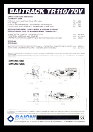 रबल रीसाइक्लिंग प्लांट Baioni TR110/70V