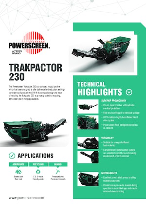 रबल रीसाइक्लिंग प्लांट Powerscreen Trakpactor 230