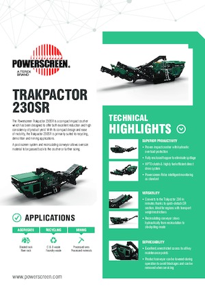 रबल रीसाइक्लिंग प्लांट Powerscreen Trakpactor 230SR