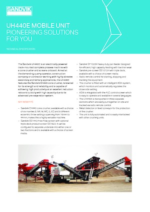 रबल रीसाइक्लिंग प्लांट Sandvik UH440E