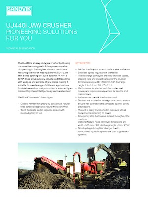 रबल रीसाइक्लिंग प्लांट Sandvik UJ 440 i