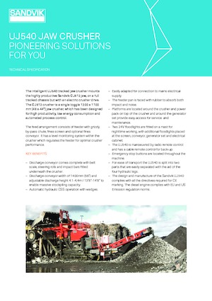 रबल रीसाइक्लिंग प्लांट Sandvik UJ540