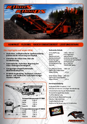 रबल रीसाइक्लिंग प्लांट Rockster R1100DS 