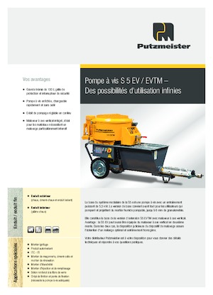 स्क्रू कन्वेयर पंप Putzmeister S 5 EV