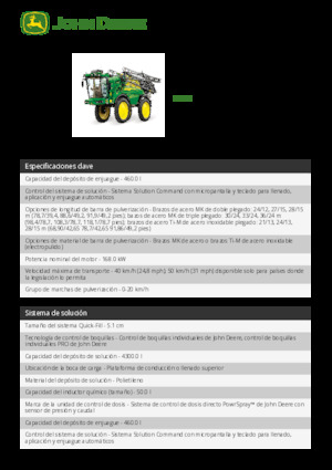 सेल्फ-प्रोपेल्ड फील्ड स्प्रेयर John Deere 340M