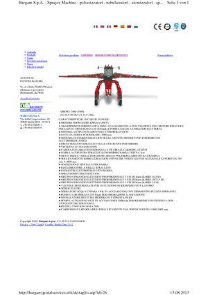 सेल्फ-प्रोपेल्ड फील्ड स्प्रेयर Bargam Airone 2000
