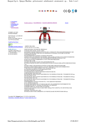 सेल्फ-प्रोपेल्ड फील्ड स्प्रेयर Bargam Airone 2000