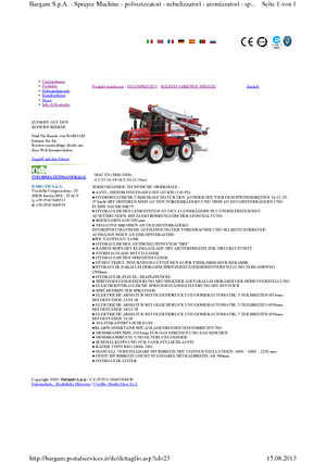 सेल्फ-प्रोपेल्ड फील्ड स्प्रेयर Bargam Mac 2000 ES C