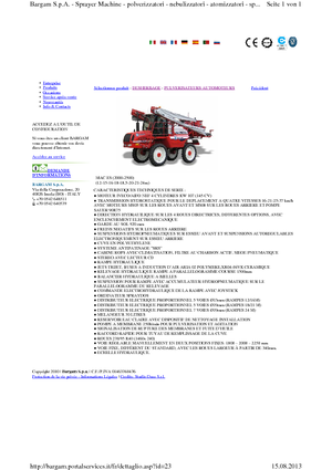 सेल्फ-प्रोपेल्ड फील्ड स्प्रेयर Bargam Mac 2000 ES C