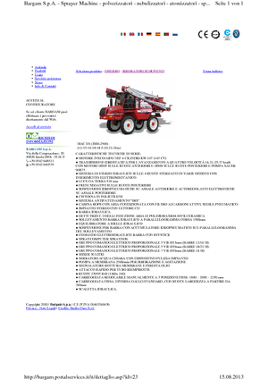 सेल्फ-प्रोपेल्ड फील्ड स्प्रेयर Bargam Mac 2000 ES C