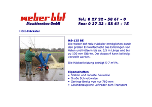 श्रेडिंग मशीन weber bbf HS 125 BE