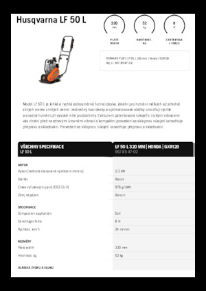 सिंगल डायरेक्शन वाइब्रेटरी प्लेट कॉम्पेक्टर Husqvarna LF 50 L