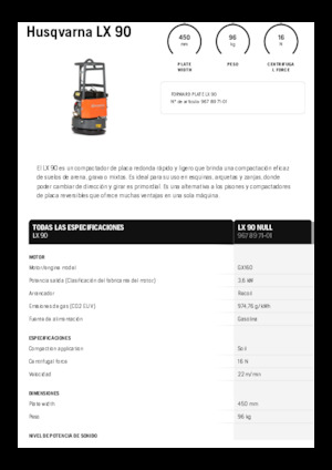 सिंगल डायरेक्शन वाइब्रेटरी प्लेट कॉम्पेक्टर Husqvarna LX 90