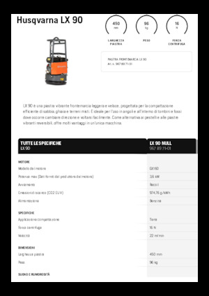 सिंगल डायरेक्शन वाइब्रेटरी प्लेट कॉम्पेक्टर Husqvarna LX 90