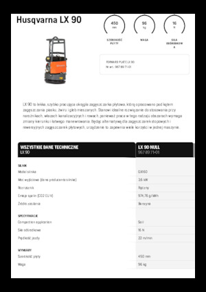 सिंगल डायरेक्शन वाइब्रेटरी प्लेट कॉम्पेक्टर Husqvarna LX 90
