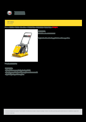 सिंगल डायरेक्शन वाइब्रेटरी प्लेट कॉम्पेक्टर Wacker Neuson WP1540A