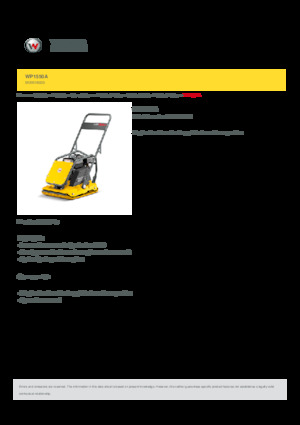 सिंगल डायरेक्शन वाइब्रेटरी प्लेट कॉम्पेक्टर Wacker Neuson WP1550A
