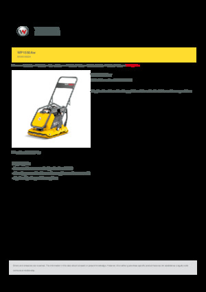 सिंगल डायरेक्शन वाइब्रेटरी प्लेट कॉम्पेक्टर Wacker Neuson WP1550Aw