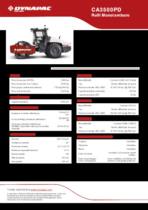 सिंगल-ड्रम रोलर Dynapac CA3500PD