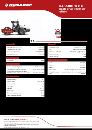 सिंगल-ड्रम रोलर Dynapac CA3500PD HC