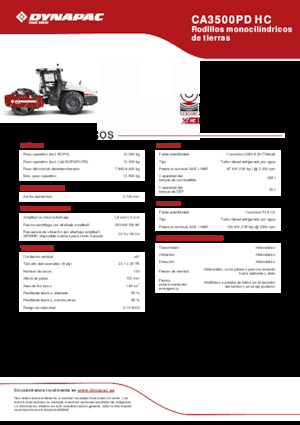 सिंगल-ड्रम रोलर Dynapac CA3500PD HC