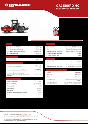 सिंगल-ड्रम रोलर Dynapac CA3500PD HC