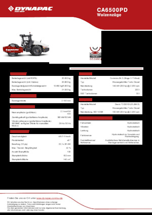 सिंगल-ड्रम रोलर Dynapac CA6500PD