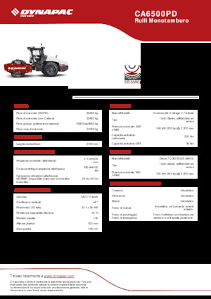सिंगल-ड्रम रोलर Dynapac CA6500PD