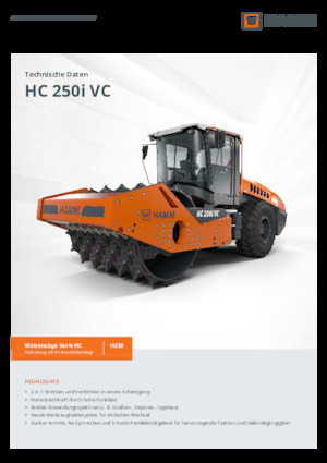 सिंगल-ड्रम रोलर Hamm HC 250i VC