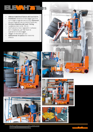 सिंगल वर्टिकल मास्ट बूम लिफ्ट Faraone Elevah 75 Tires